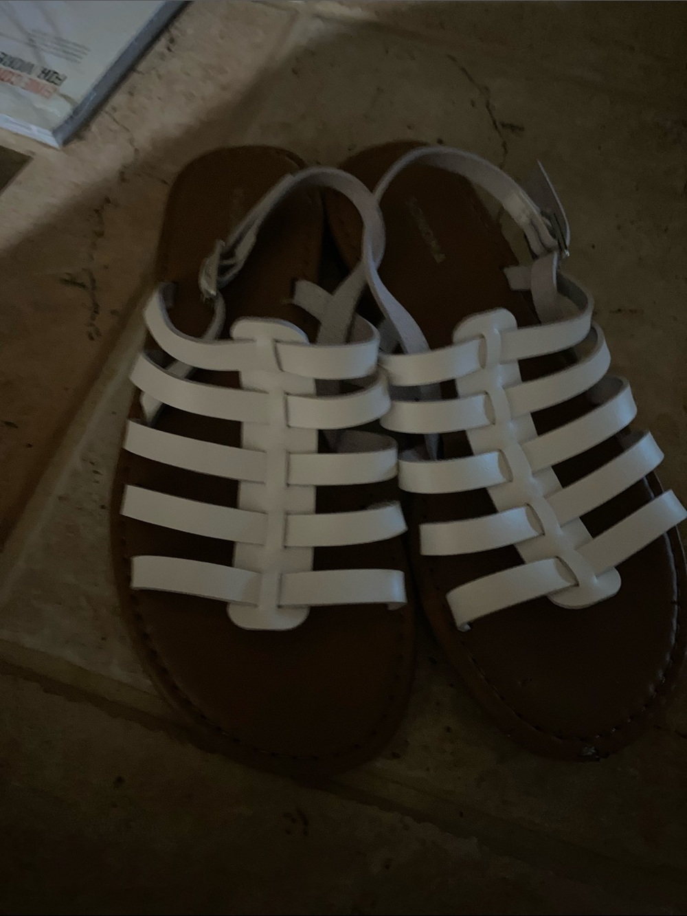 Women’s White Strappy Flat Sandals - Casual Summer Shoe
